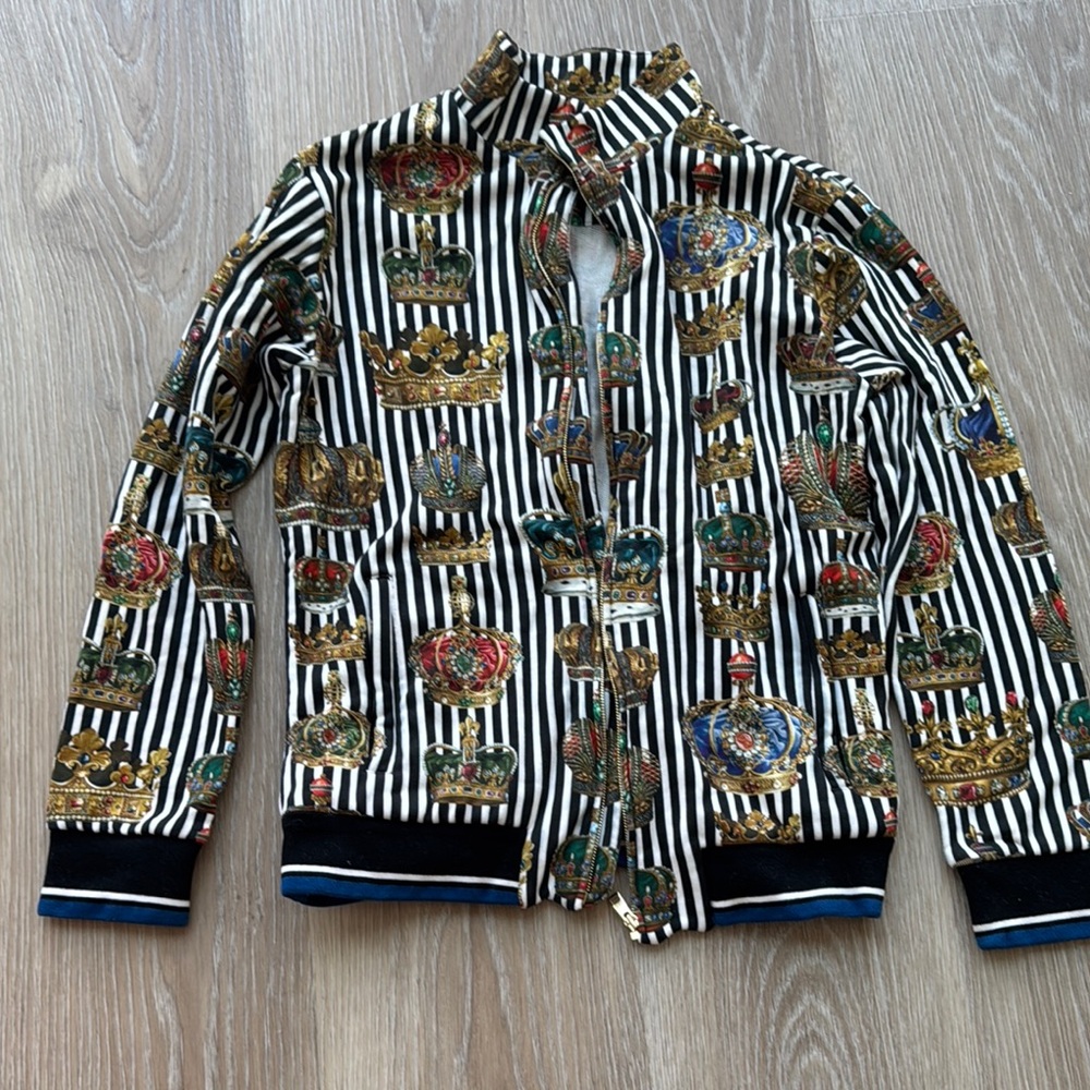 Dolce & Gabbana Black and White Bomber Jacket